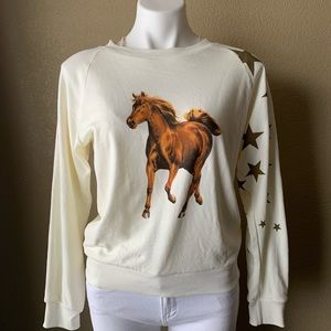 Wildfox Star Jockey Fiona crewneck sweatshirt Sm